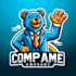 make stunning animated bear mascot logo with unique style