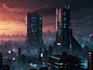 do cyberpunk futuristic city art