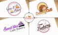 design cake, desserts, cookie, candy, bakery logo