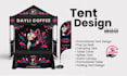 design table runner, table cover and feather flags in 12 hours