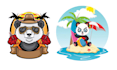 create summer mascot panda logo