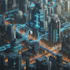 do futuristic cyberpunk city and sci fi concept art