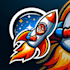 do crate rocket mascot logo design with unlimited review