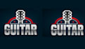 create a unique guitar logo t shirt design