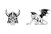 make black and white silhouette minimal illustrations in adobe illustrator