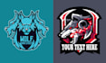 make creative skull wolf logo