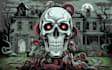create dark art illustration, horor and skull artwork