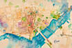 design watercolor wedding map