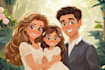 design a professional disney family portrait