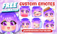 draw custom twitch emotes, animated emotes, chibi emotes, vtuber emotes for you