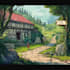 draw anime background style, visual novel 2d art