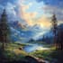 paint a real landscape oil painting on canvas