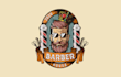 do creative barber shop and unique barber logo design