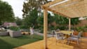 design a 3d outdoor office or garden studio for remote work and creativity