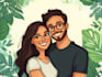 create cartoonish your couple portrait