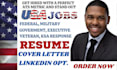 write federal, military, government, veteran resume, ksa response and USA jobs