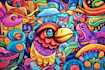 create colorful doodle art illustration