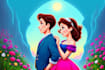 draw cartoon disney couple portrait