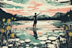 draw linocut style digital drawing art
