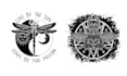 design amazing skull dragonfly logo