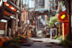 make futuristic cyberpunk city and sci fi concept art