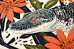 illustrate botanical and animal linocut illustration