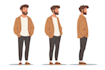 create flat vector minimalist character illustration