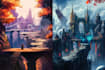 create concept art, fantasy landscapes, background scenes