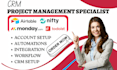 setup nifty monday crm automation notion project management airtable todoist va