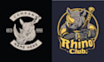 design mascot hooligan rhinoceros logo