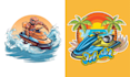 design amazing summer jetski logo