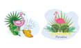 create retro hand drawn summer ostrich logo