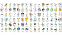 draw kawaii pokemon art, pixel art sprite sheet fakemon trainer pokemon avatar