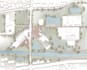 do photoshop render of 2d master plan, section, elevation