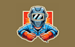do custom welder man mascot logo design  strong, bold, unique