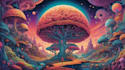 draw surreal psychedelic illustration, poster, cover album