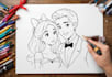 draw a disney cartoon line art style