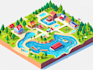 draw a awesome vector or isometric map illustration