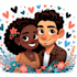 couple into lovely cartoon portrait