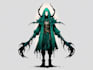 do a fantasy horror character logo and portrait