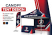 design canopy tent, backdrop feather flag, banner