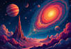 create magical abstract art, psychedelic, surrealism, cubism