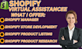 be your shopify virtual assistant, setup shopify dropshipping store
