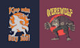 make custom t shit horror werewolf logo