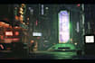 do cyberpunk scifi futuristic city