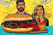 make a food pop art illustration