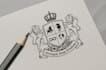 design family crest, coat of arms, heraldic, school badge and vintage logo