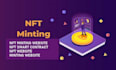 create staking website,dapp with smart contract integration, nft minting, defi