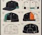 create complete cap tech pack flat sketch with fabric, trims, and details