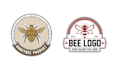design hand drawn vintage bee logo